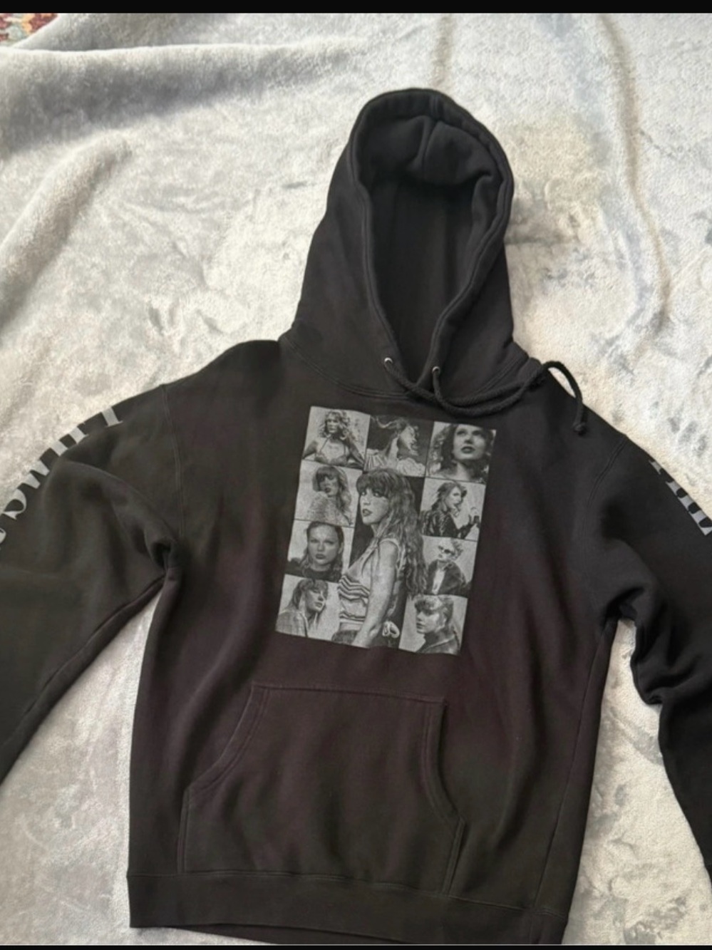 Taylor Swift Black Graphic Pullover Hoodie with Photo Collage